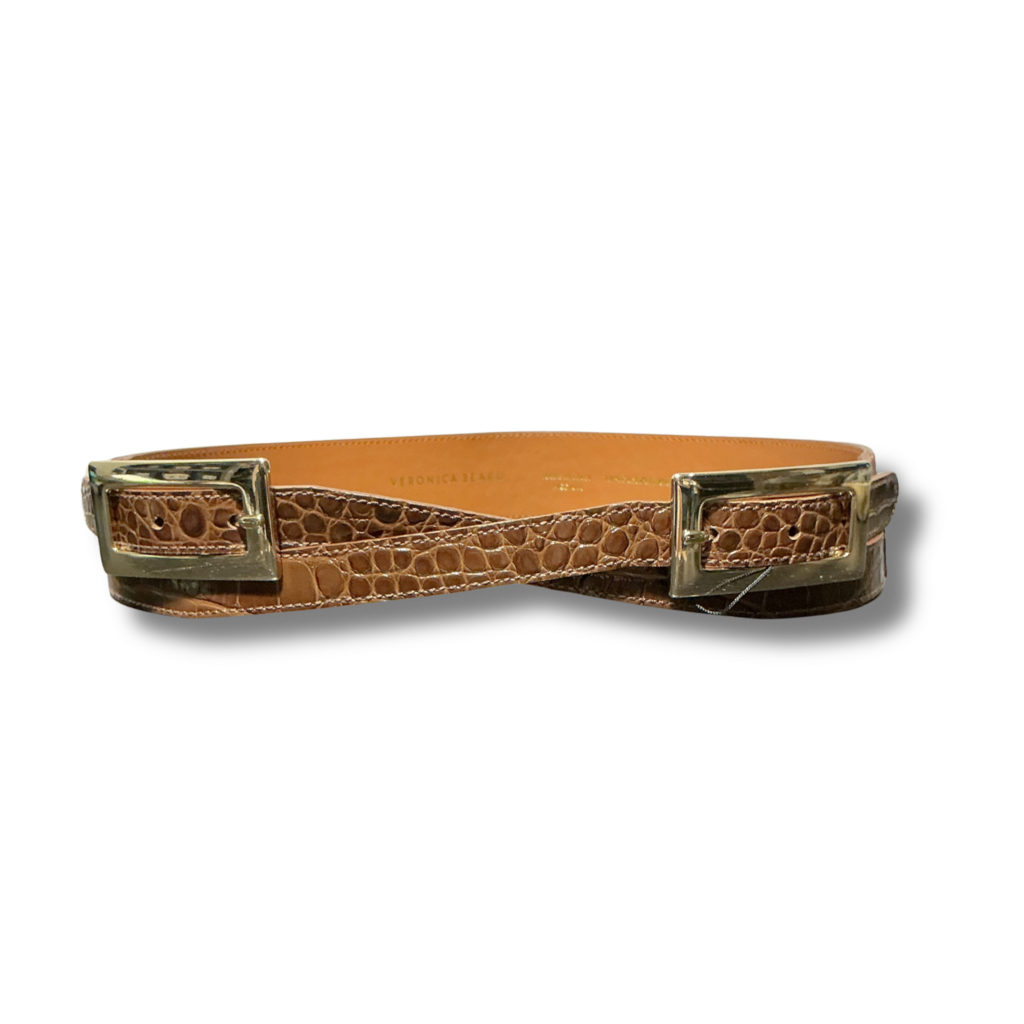 Veronica Beard Davina Croco Double Buckle Belt