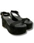 Chanel Suede Platform Wedge Sandals