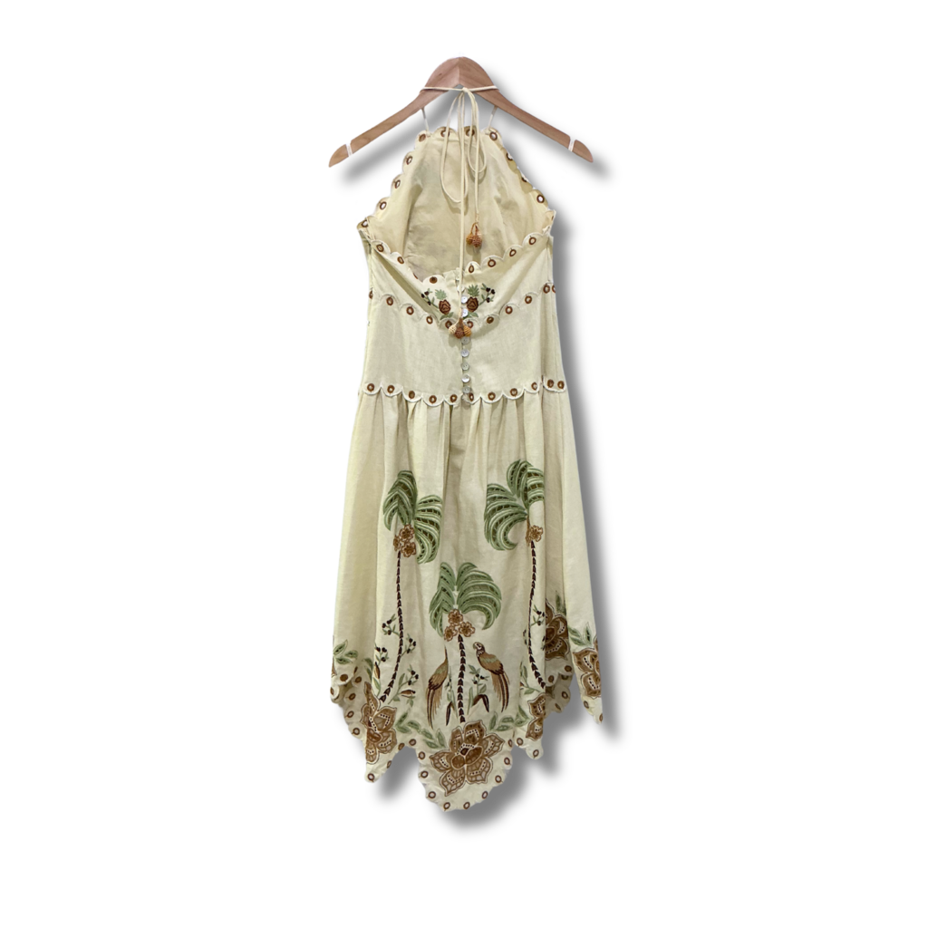 Farm Rio Delicate Forest Richelieu Embroidered Midi Dress