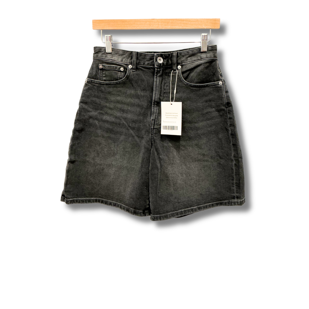Everlane Long A-Line Denim Shorts