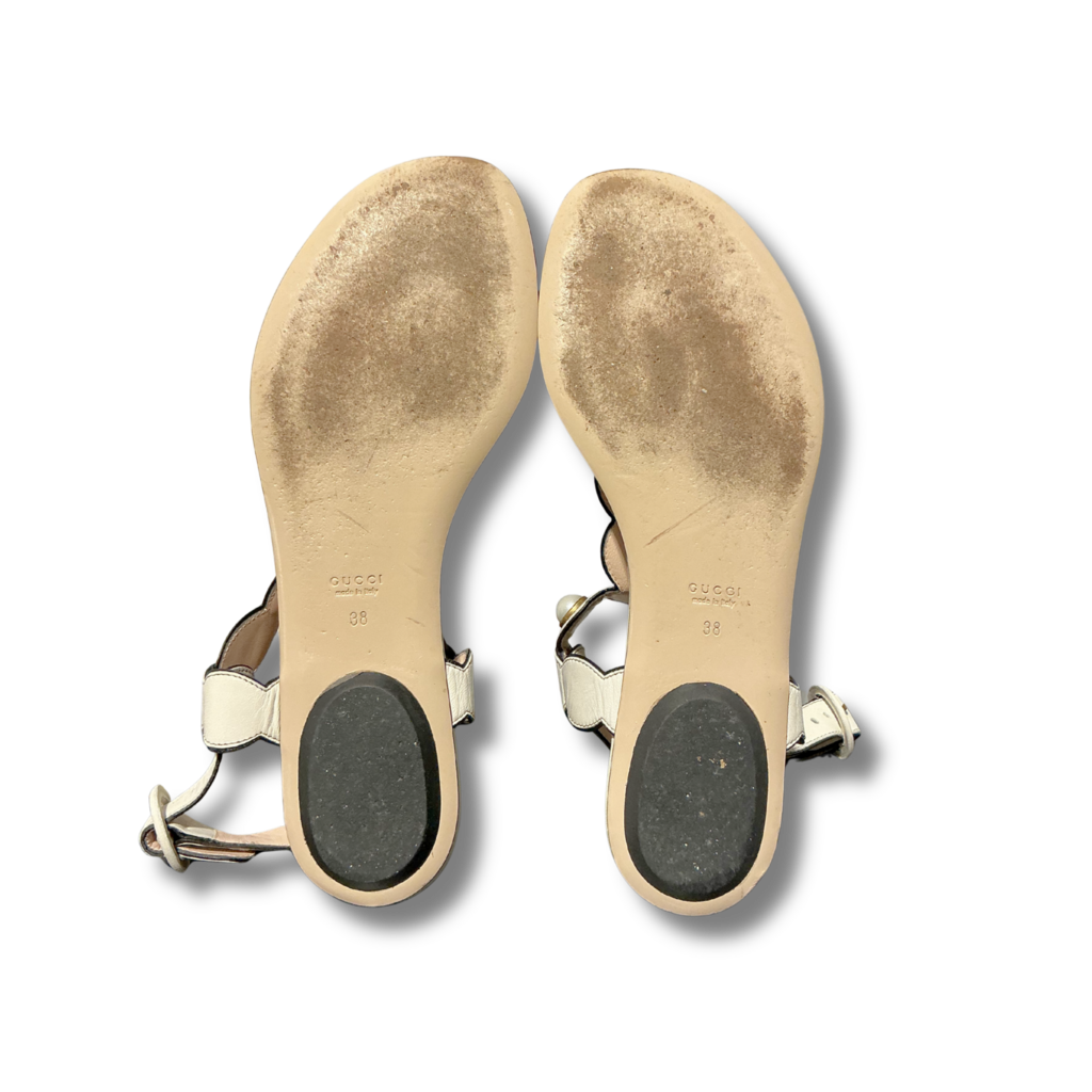 Gucci Gucci Willow Faux Pearl Flat Sandals