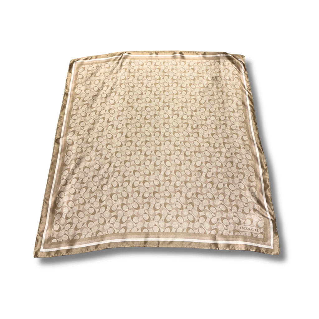 Coach Signature Print Silk Scarf