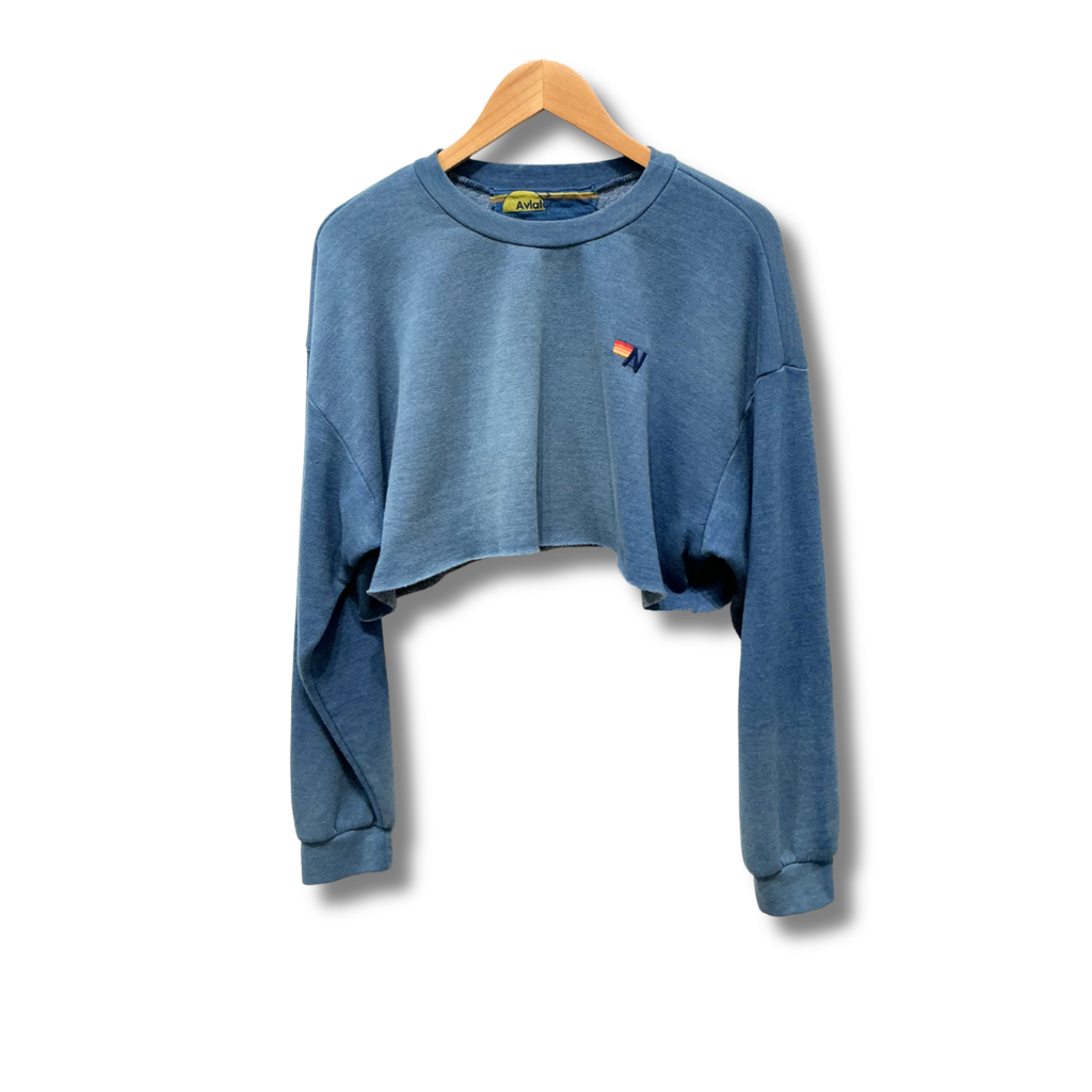 Aviator Nation Essential Cropped Crew Sweatshirt