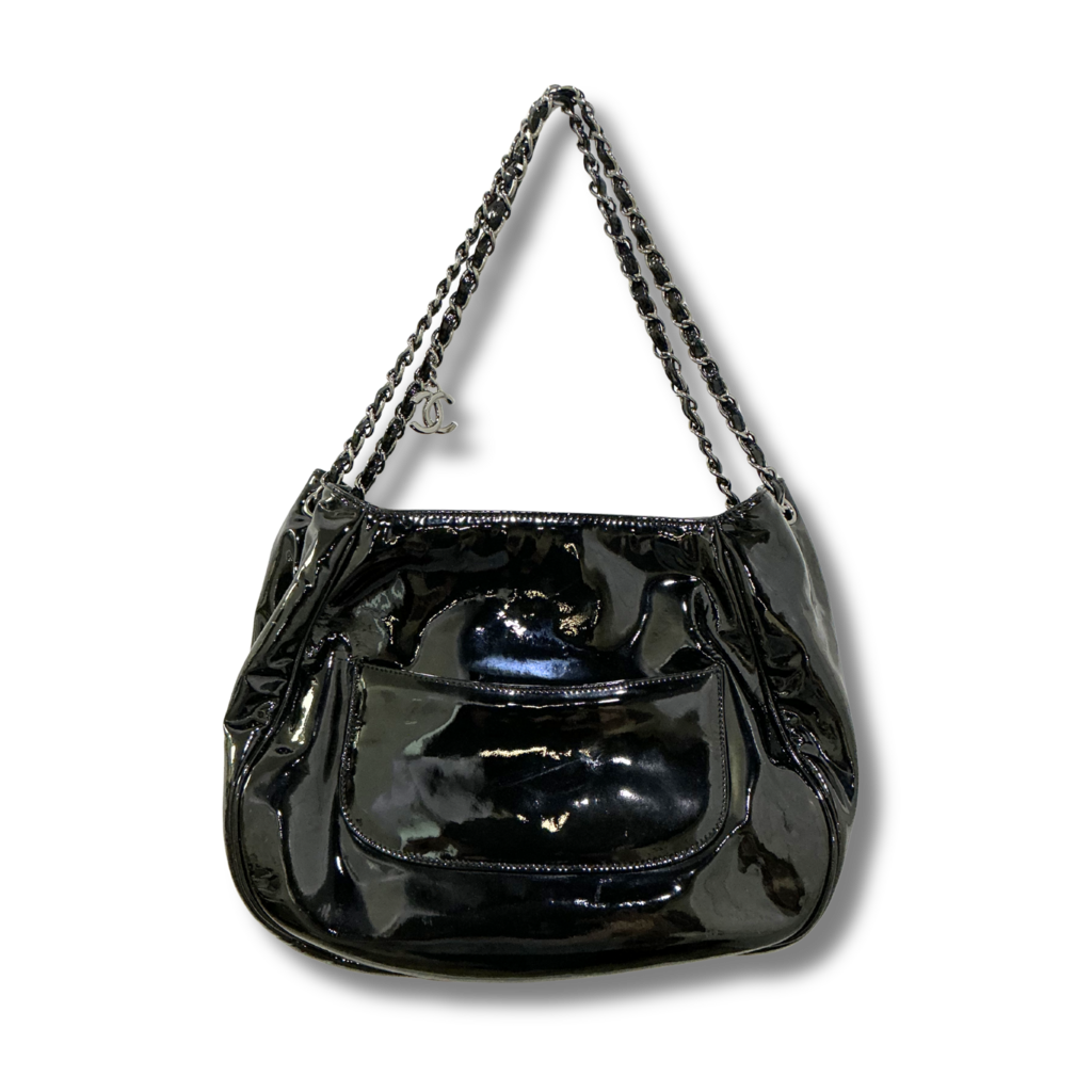 Chanel Patent Leather Camellia Accordion Flap Bag