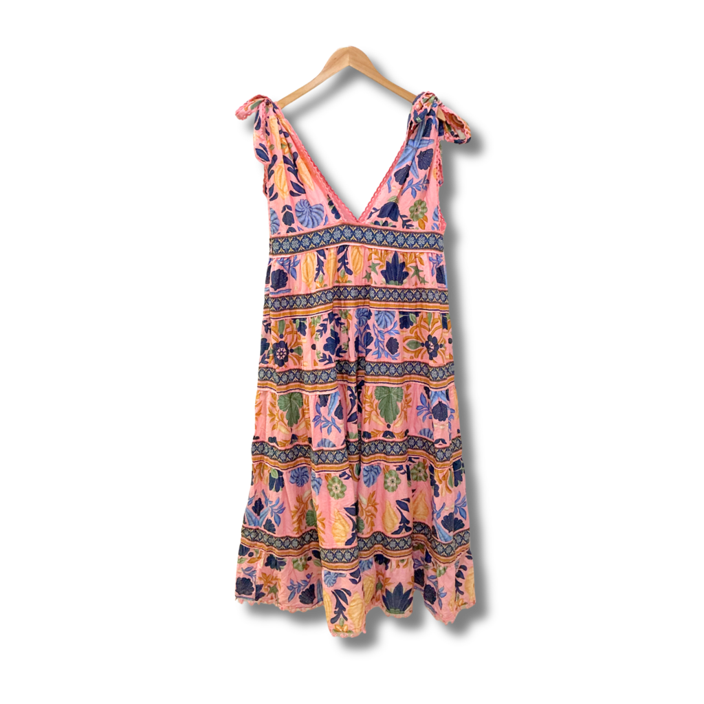 Farm Rio Seashell Tapestry Midi Dress