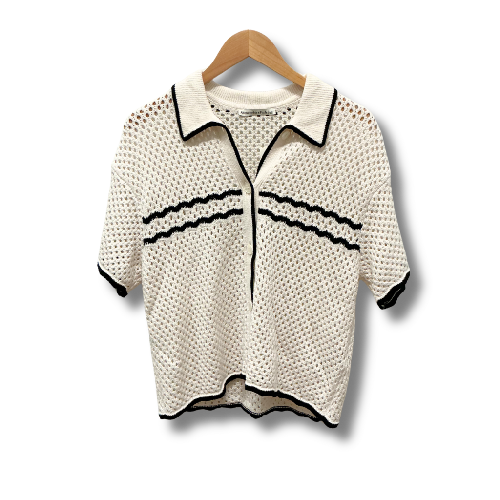 Abercrombie Crochet Polo Top
