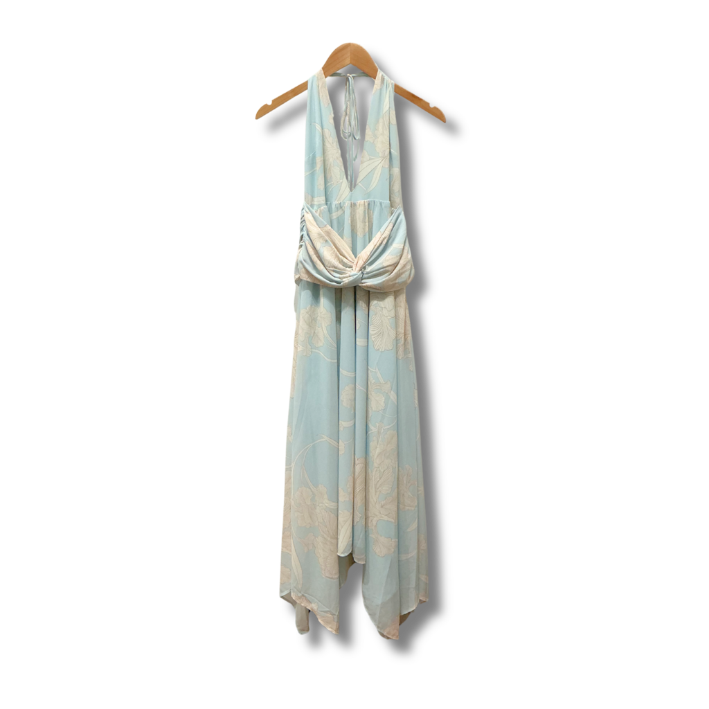 Meshki Cara Plunge Chiffon Midi Dress