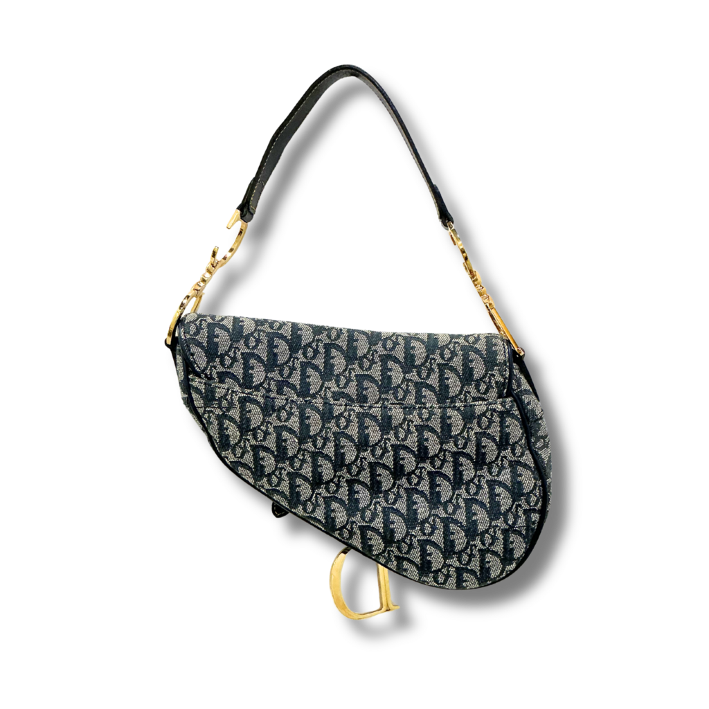 Christian Dior Vintage Oblique Jacquard Saddle Bag