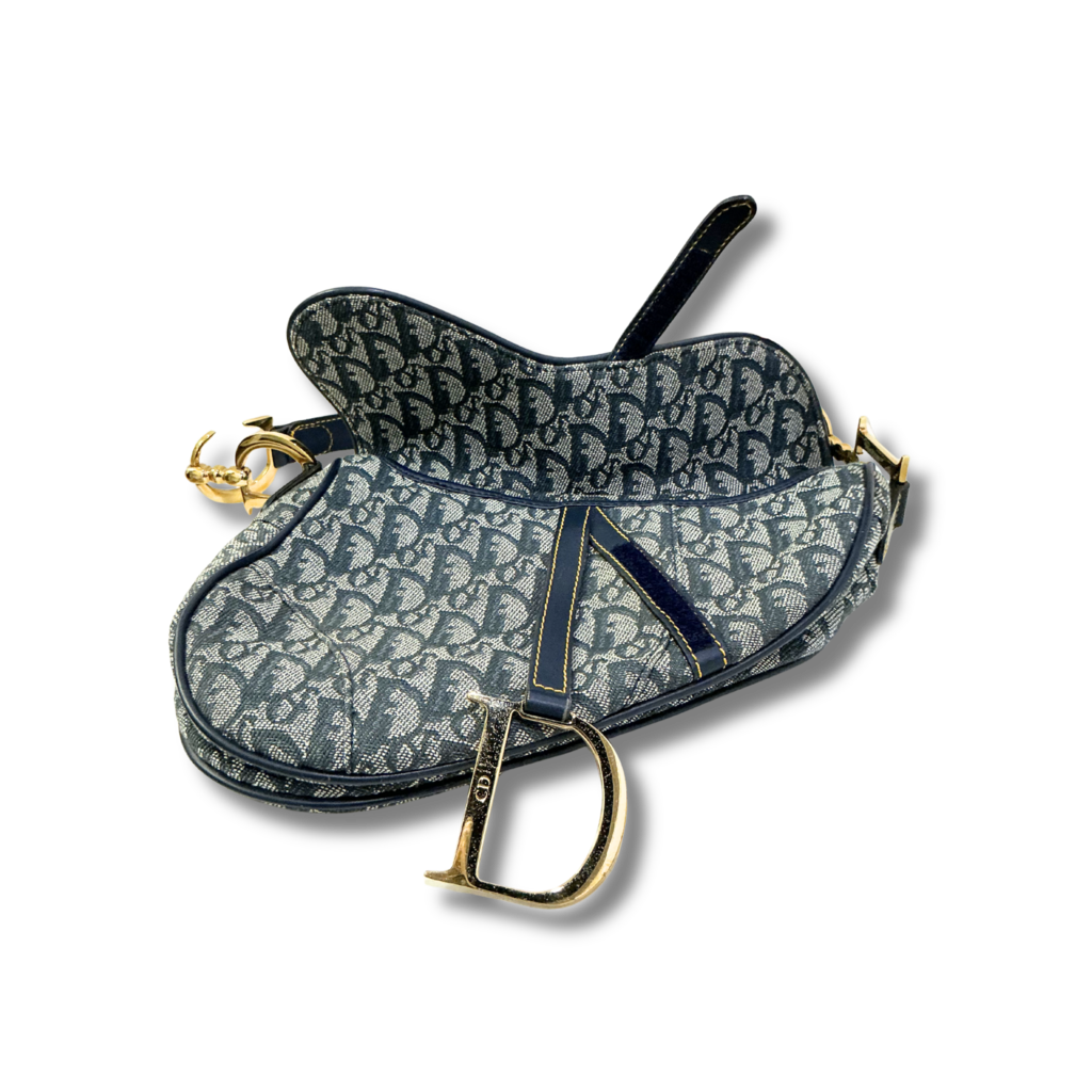 Christian Dior Vintage Oblique Jacquard Saddle Bag