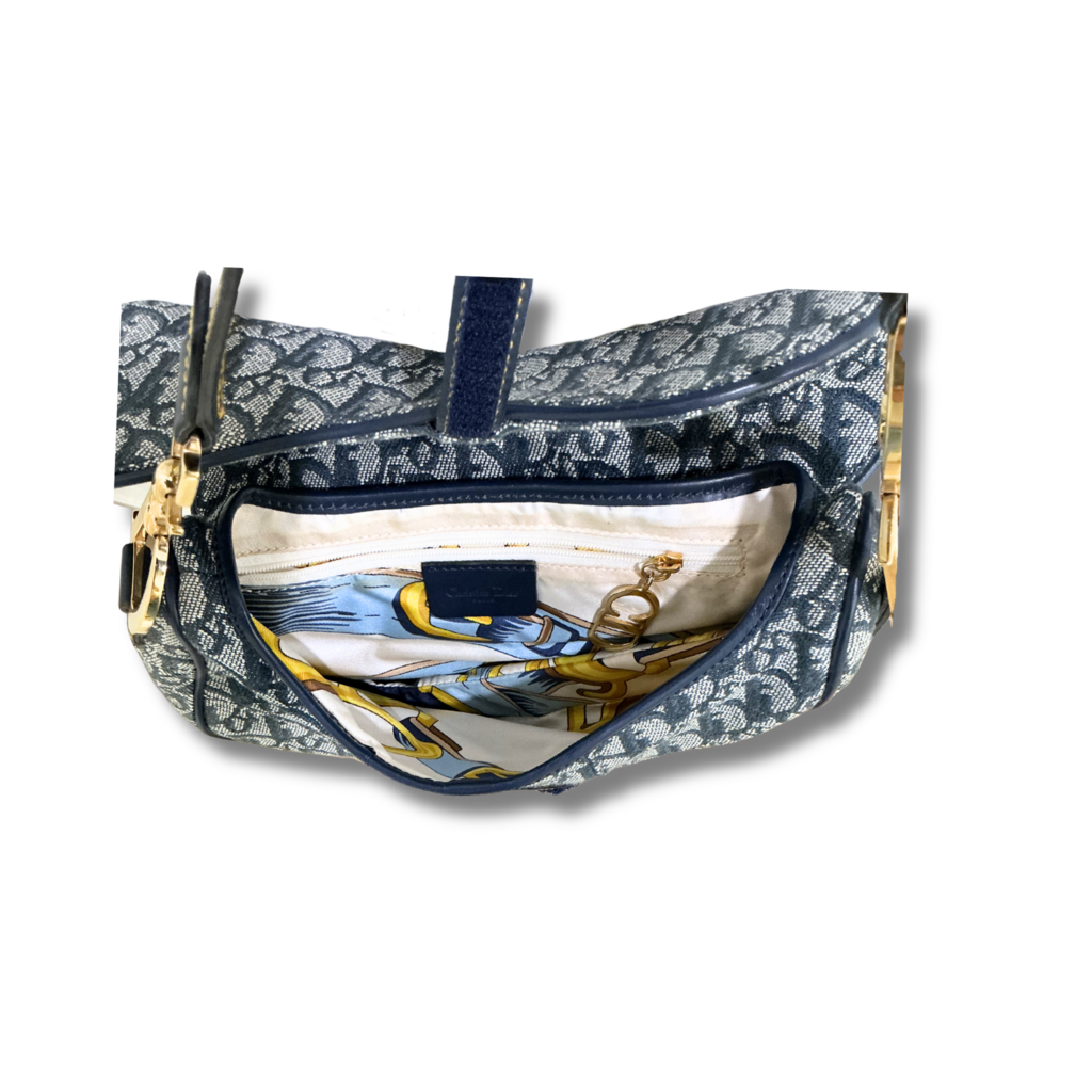 Christian Dior Vintage Oblique Jacquard Saddle Bag