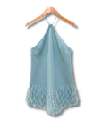 Alexis Feather-Trim Mini Halter Dress