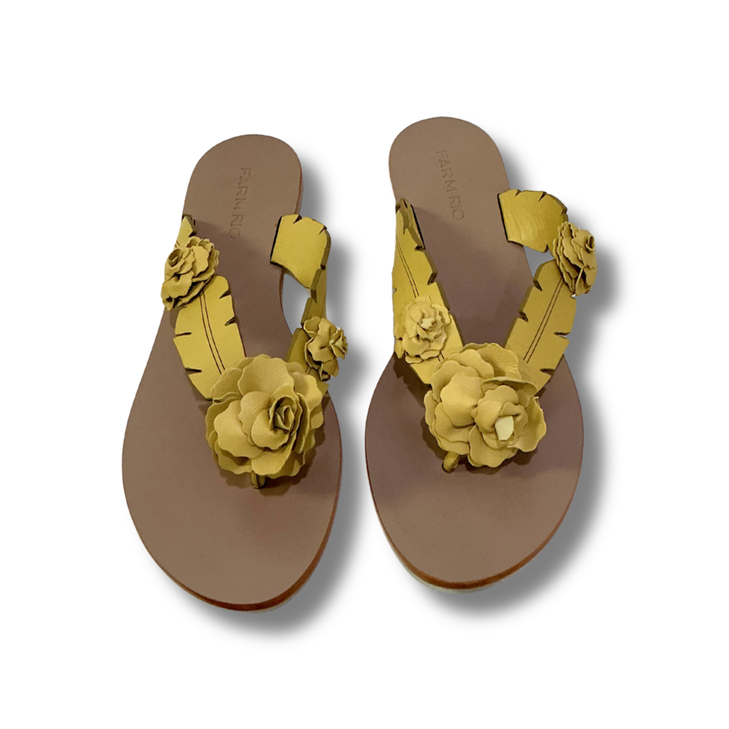 Farm Rio Buttermilk Blooming Flat Sandals