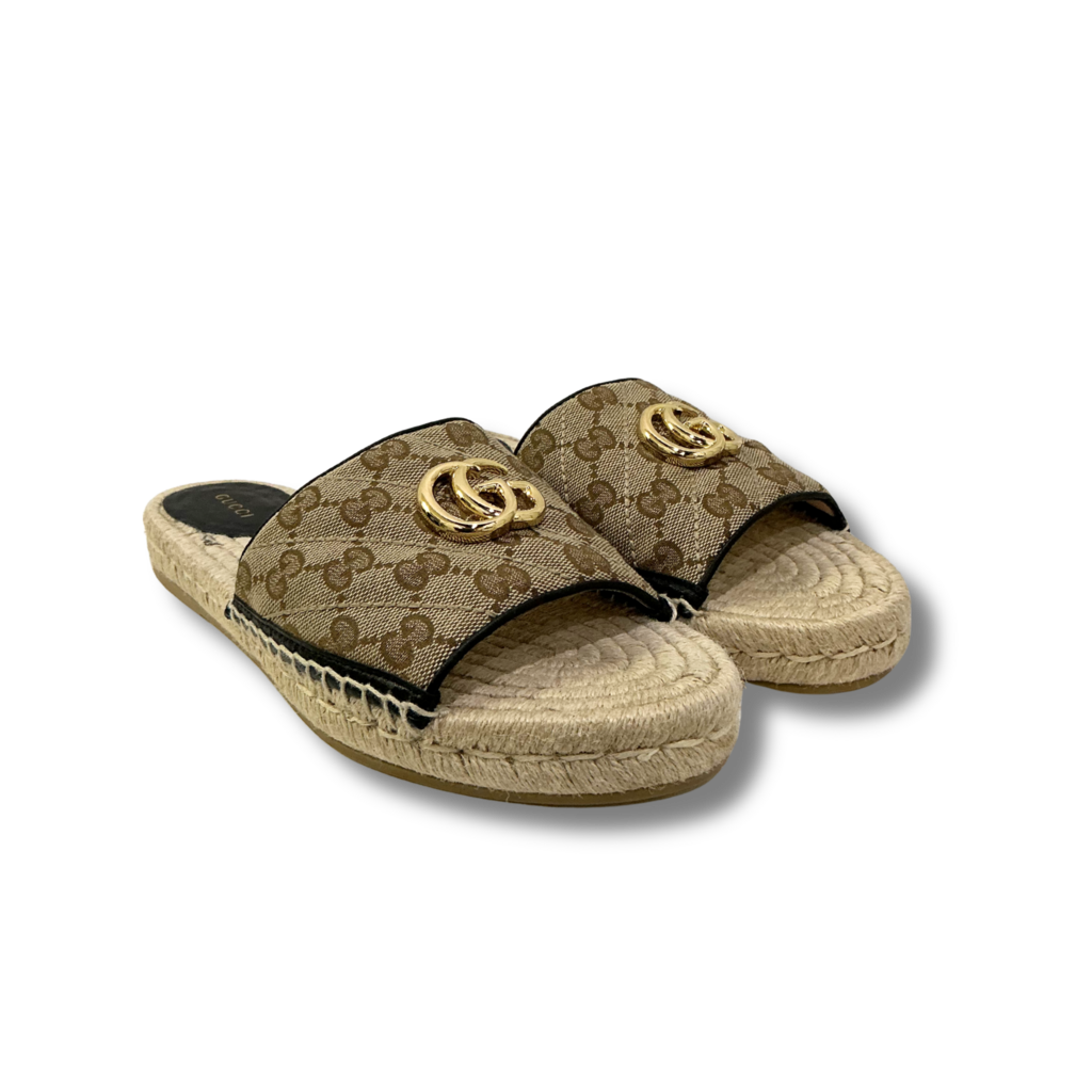 Gucci Canvas Espadrille Slides
