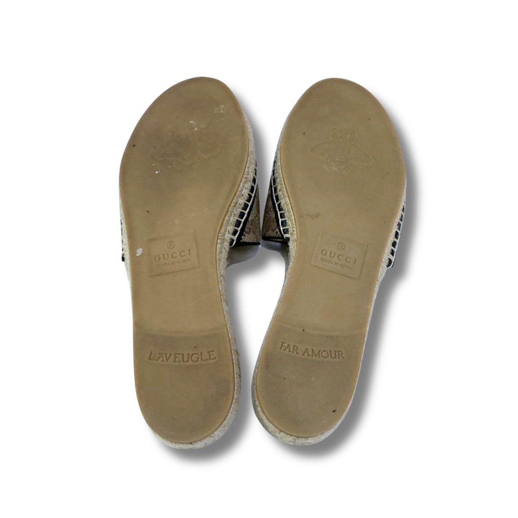 Gucci Canvas Espadrille Slides