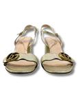 Gucci Metallic Leather Marmont Sandal Heels