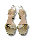 Gucci Metallic Leather Marmont Sandal Heels