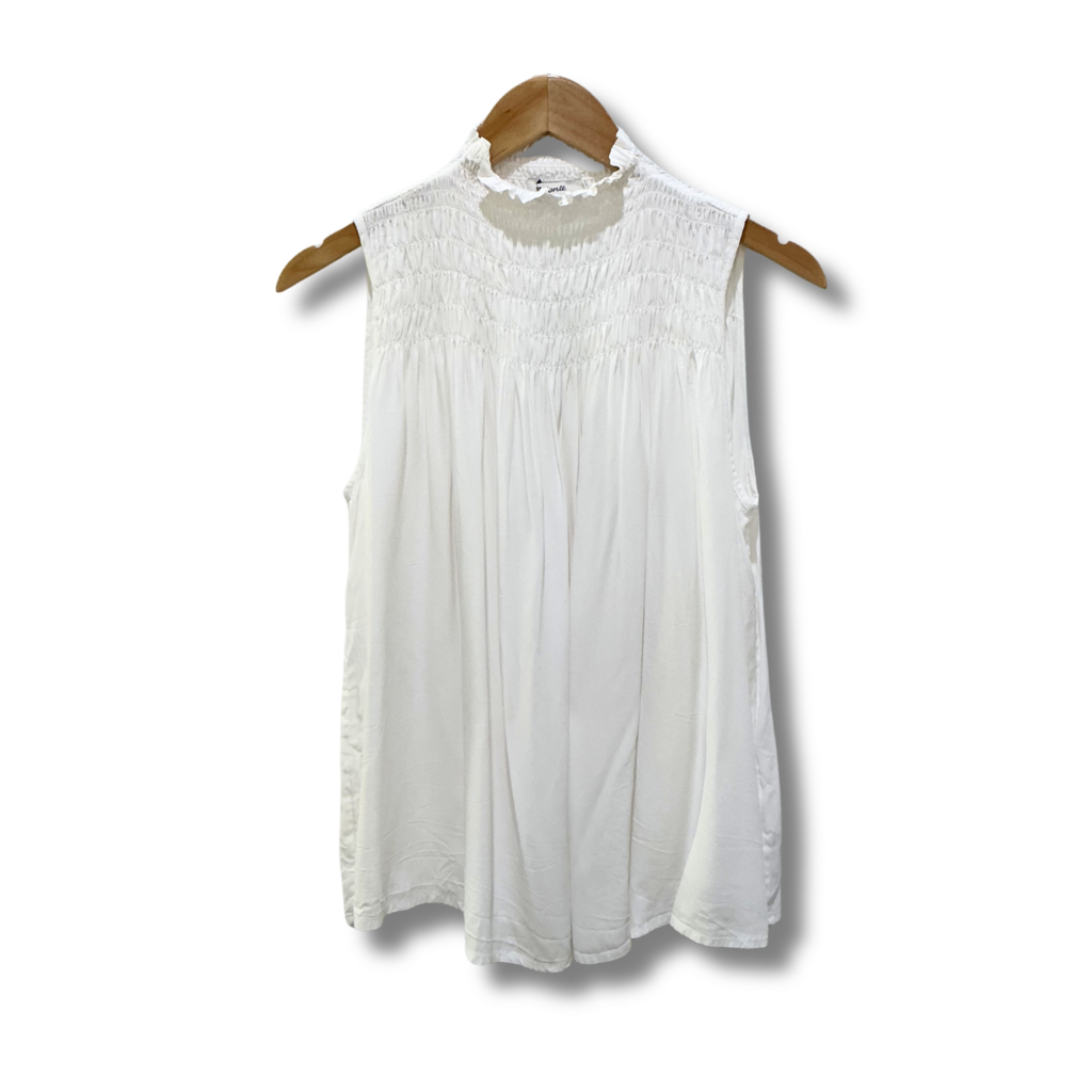 Madewell Smocked Mockneck Top