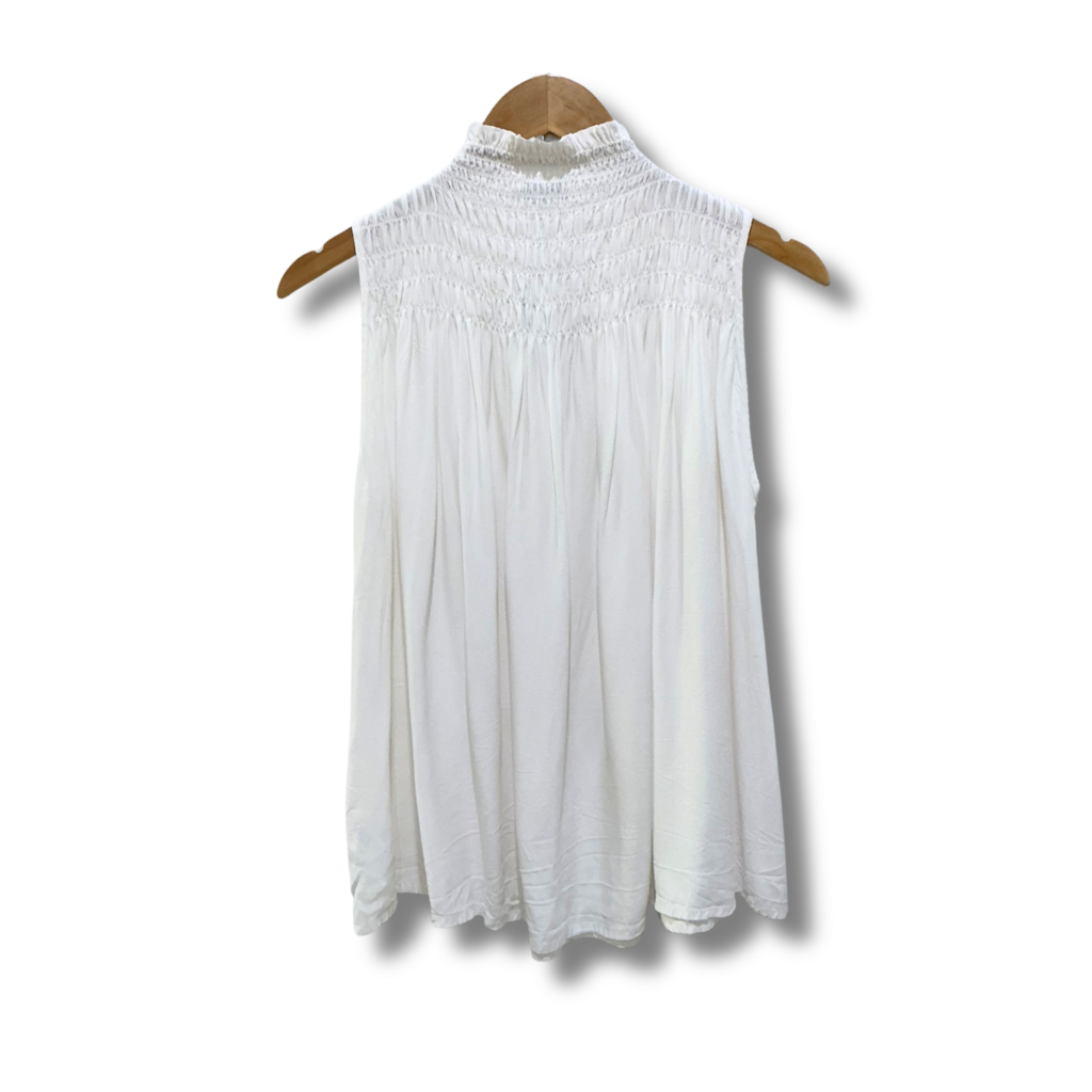 Madewell Smocked Mockneck Top