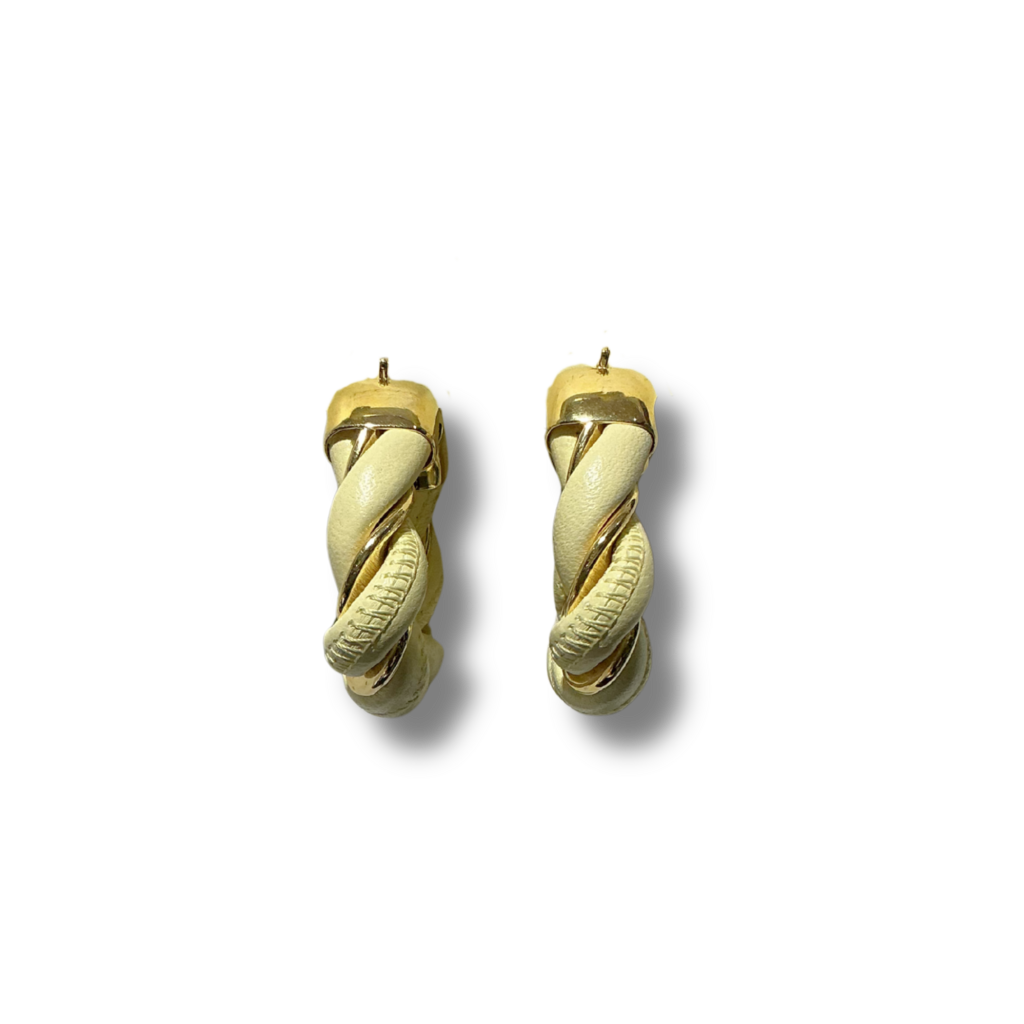 Bottega Veneta Twisted Triangle Hoop Earrings