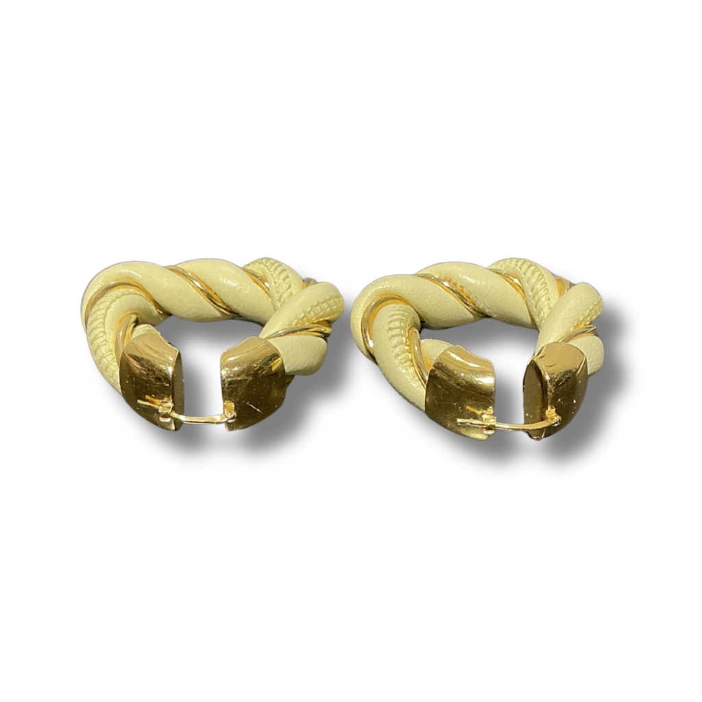 Bottega Veneta Twisted Triangle Hoop Earrings