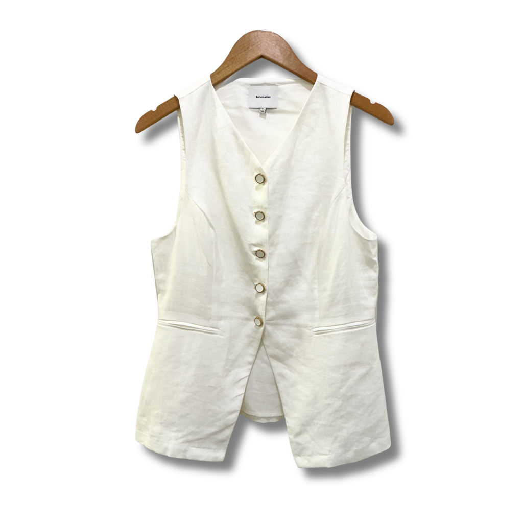 Reformation Aspen Linen Vest Top