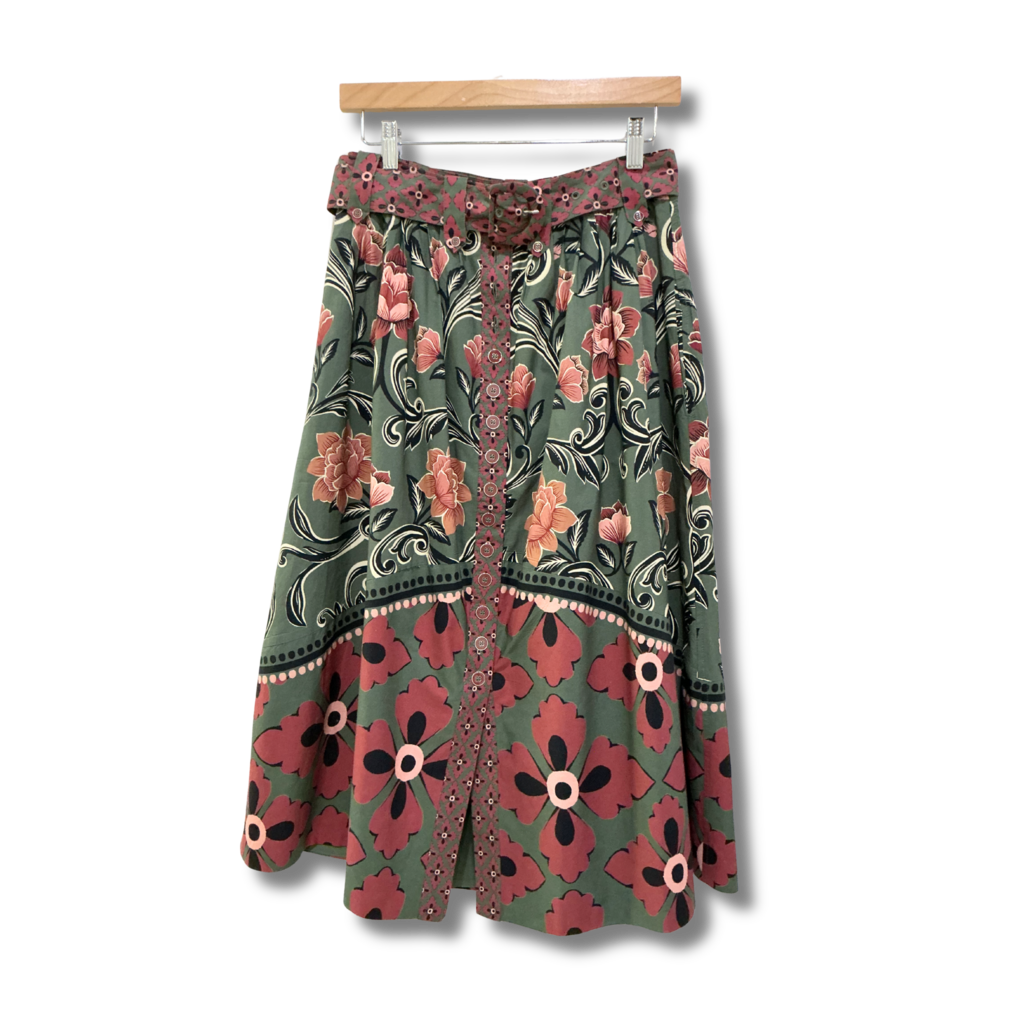 Farm Rio Arabesque Floral Midi Skirt