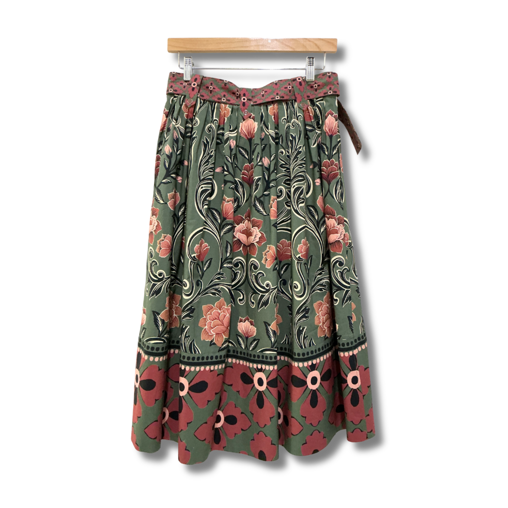 Farm Rio Arabesque Floral Midi Skirt