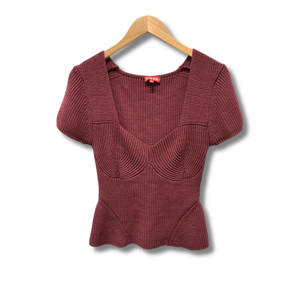 Staud Buxton Ribbed Knit Top