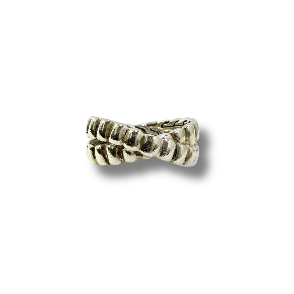 John Hardy Ribbed Twist Pavé Diamond Ring