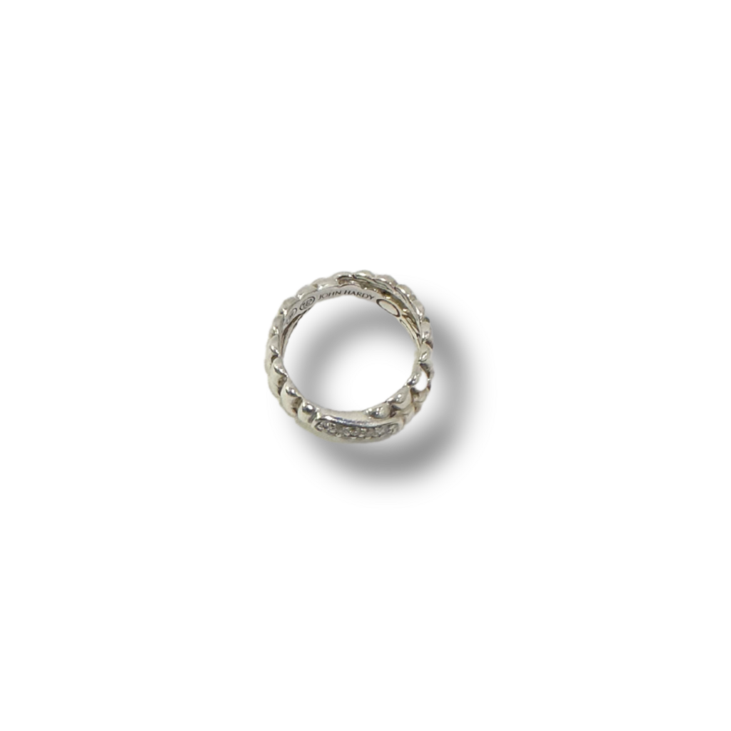 John Hardy Ribbed Twist Pavé Diamond Ring