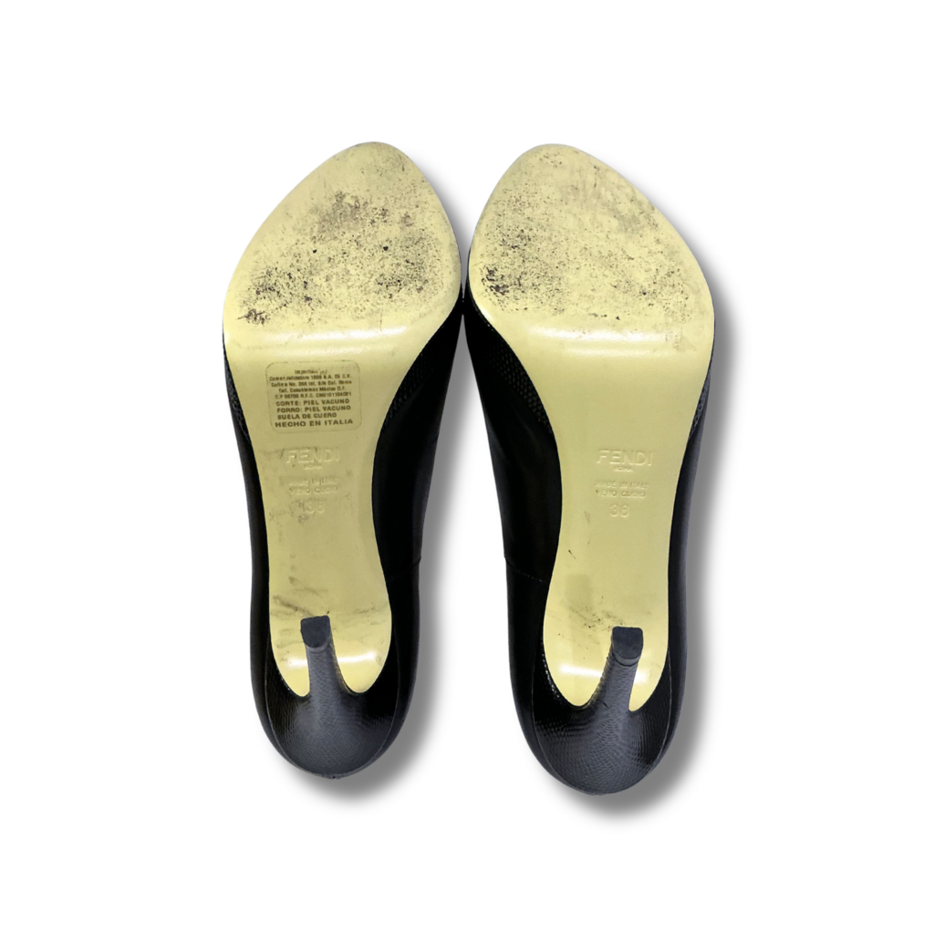 Fendi Scalloped Peep Toe Pumps