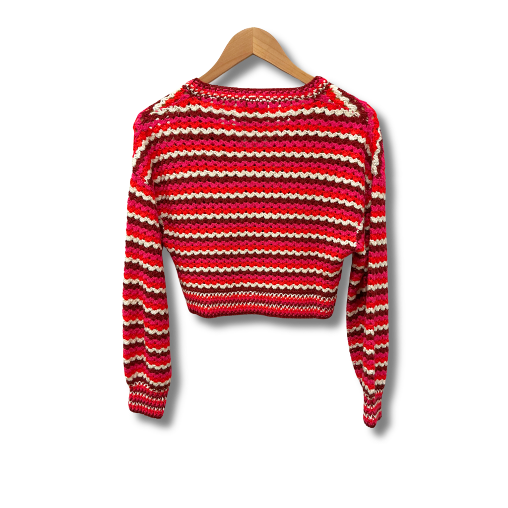 Farm Rio Colorful Stripes Crochet Cardigan