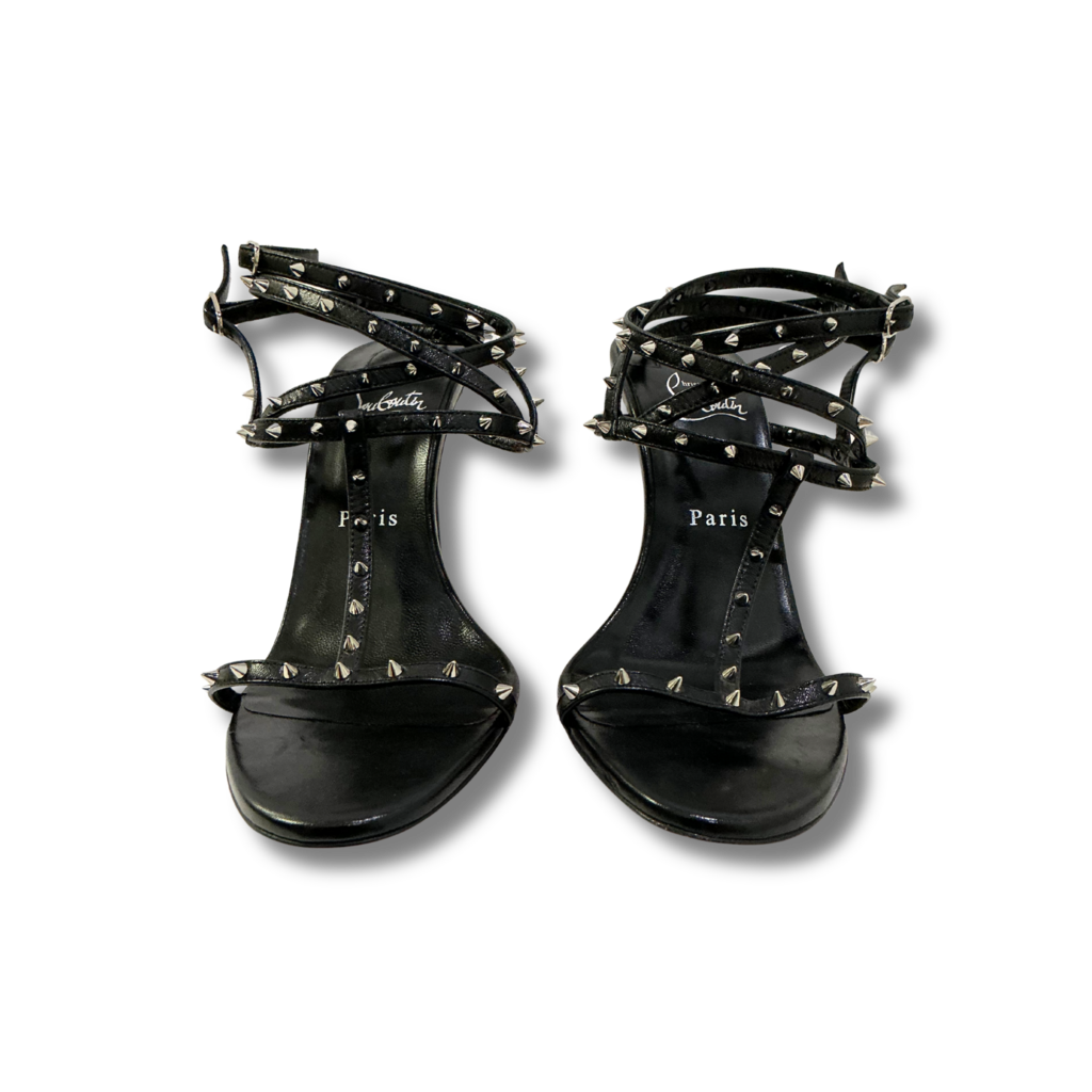 Louboutin Bombina Studded Leather Strappy Heels