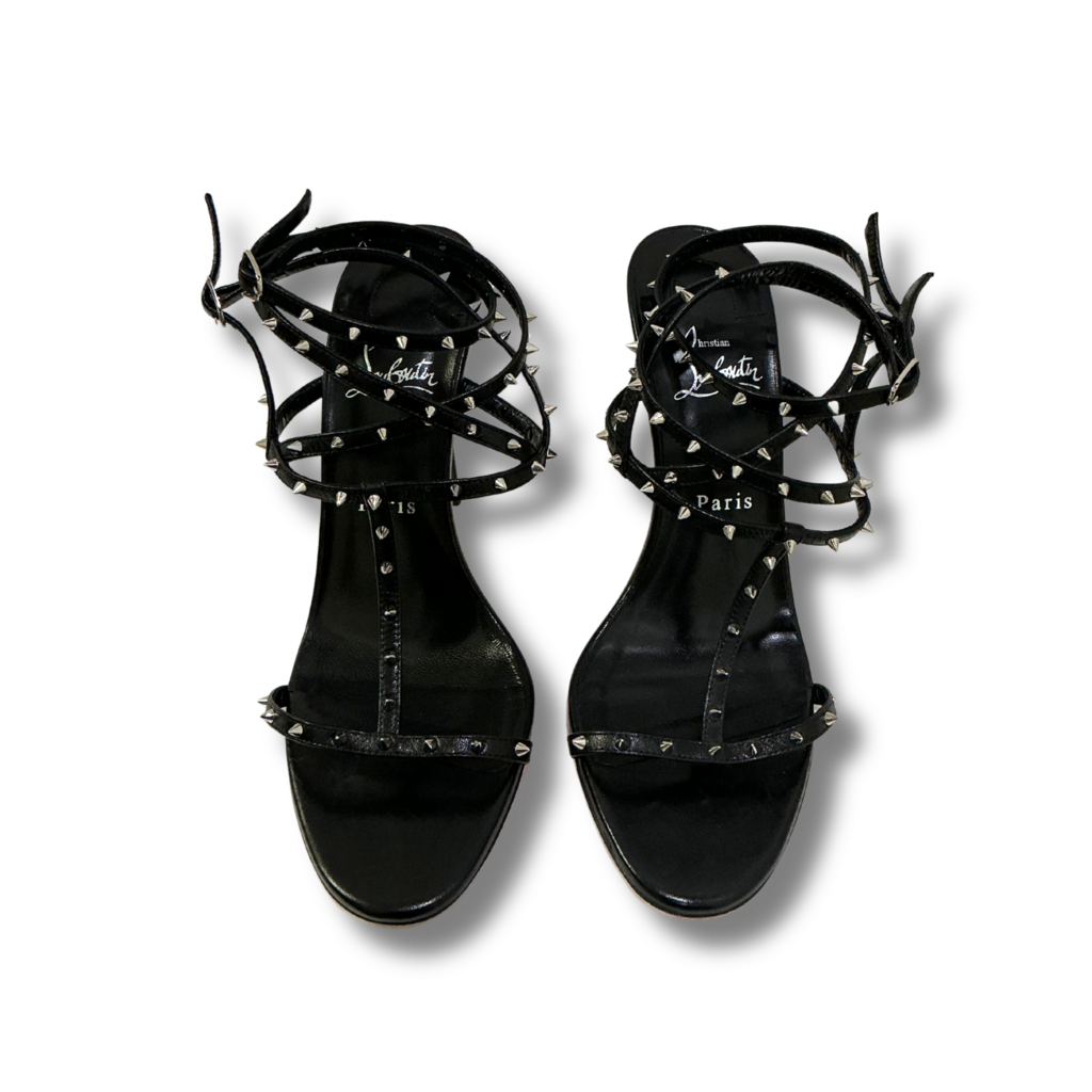 Louboutin Bombina Studded Leather Strappy Heels
