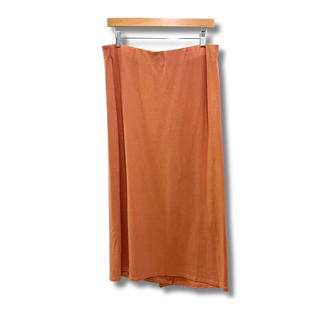 Vince Stretch-Cotton Overlap Midi Skirt