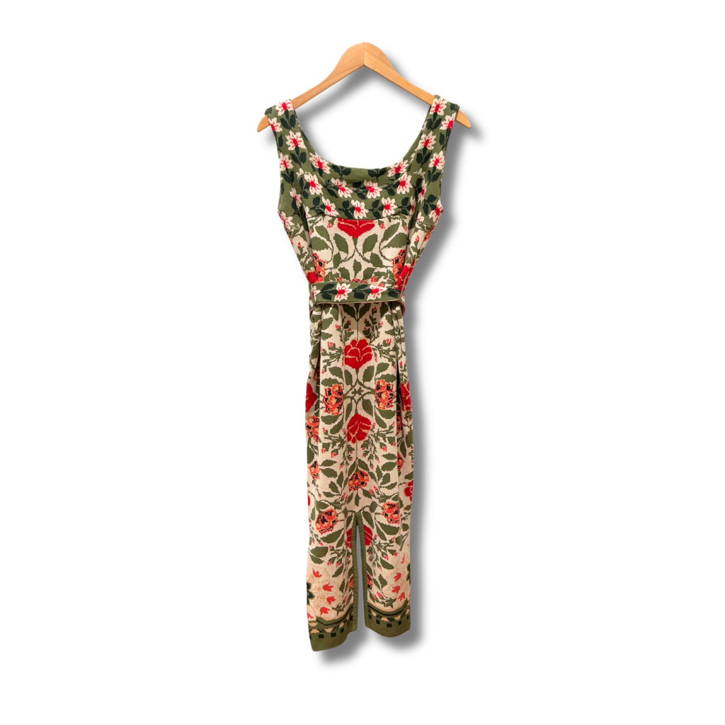 Farm Rio Garden Tapestry Sand Knit Dress